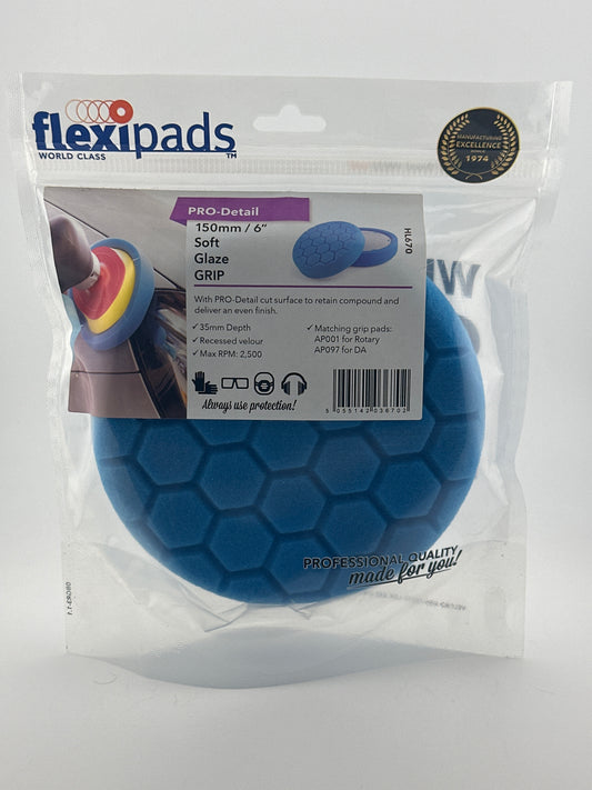 Flexipads - HL670 6" PRO-Detail BLUE Light Clean & Glaze Pad